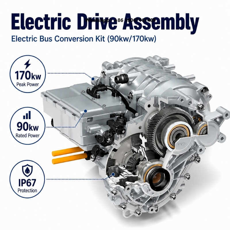 Ev Electric Motor Conversion Kit Car - 170kW piekvermogen elektrische auto ombouwset, 90kW